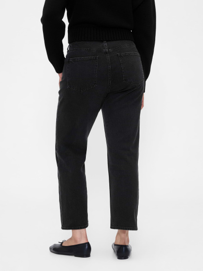 High Rise ’90s Slim Straight Crop Jeans - Black