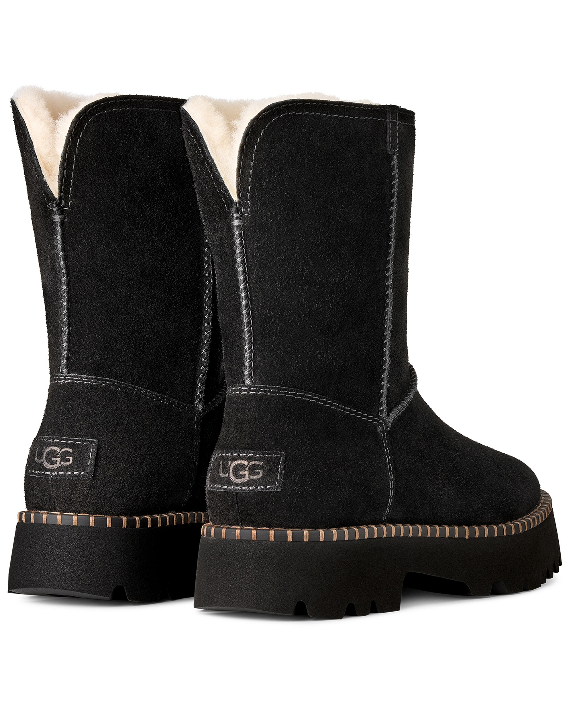 UGG® Women's Uptowner Round Toe Short Booties - Black