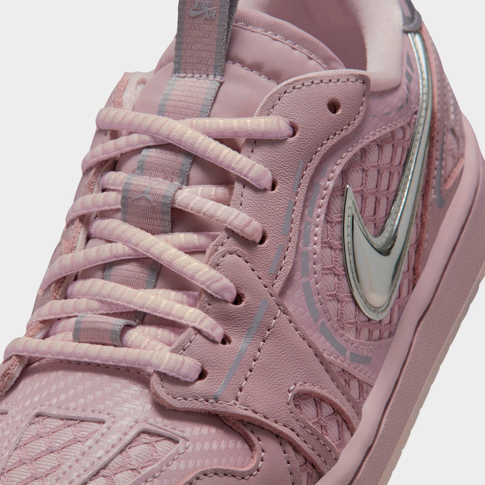 Women's Air Jordan 1 Low Method of Make Casual Shoes - Particle Rose/Barely Rose/Metallic Silver/Enigma Stone - view 3