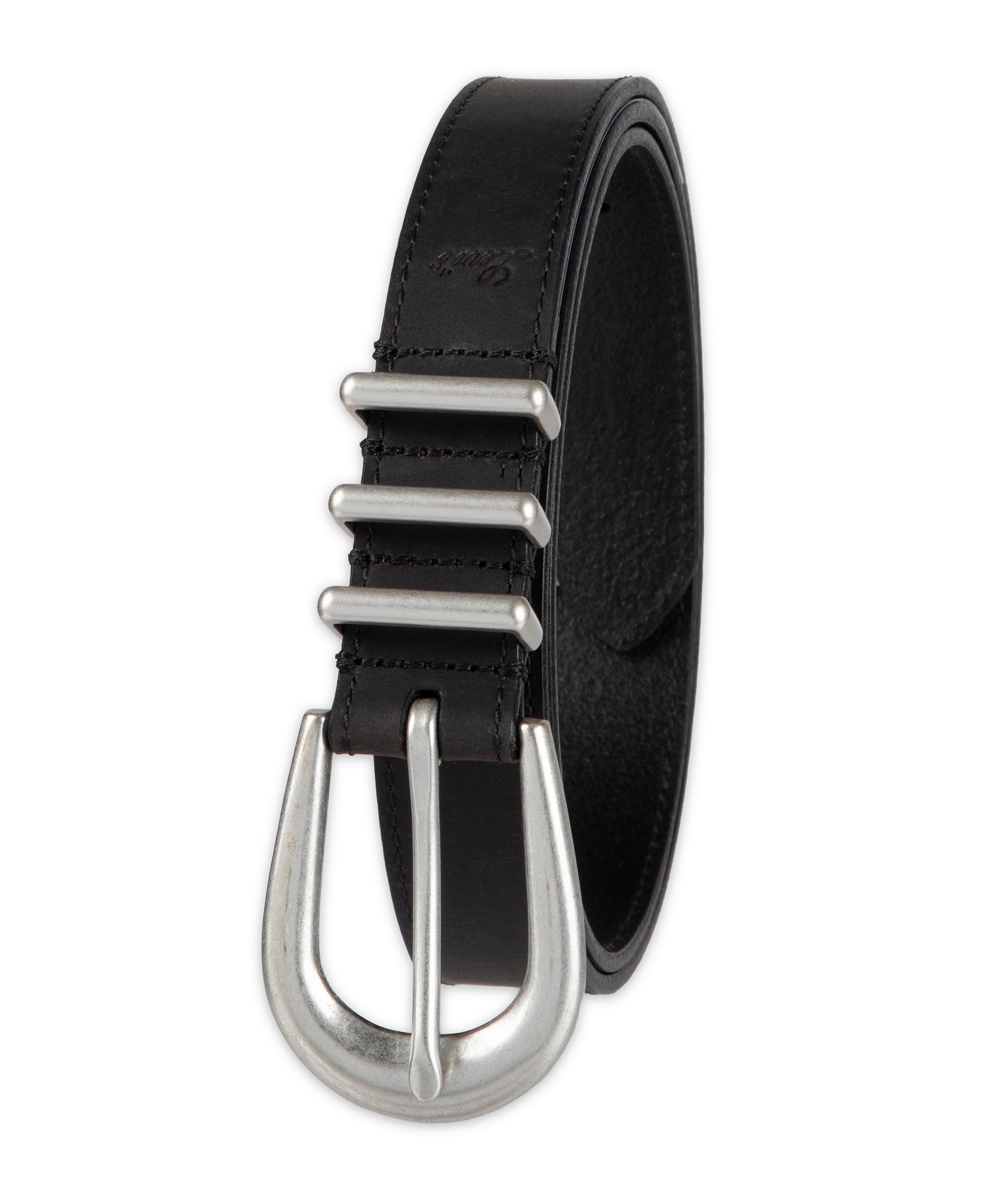 Levi's Women's Skinny Triple Metal Loop Leather Belt - Black