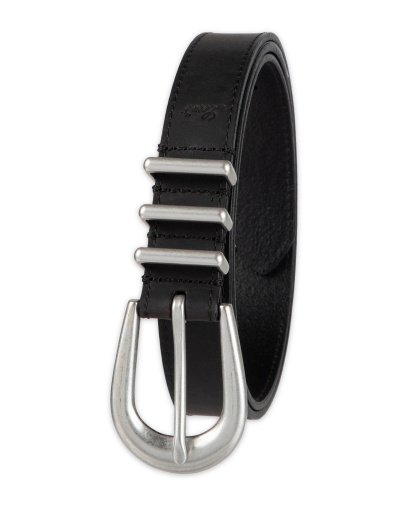 Levi's Women's Skinny Triple Metal Loop Leather Belt - Black