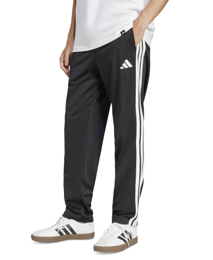 adidas Men's 3-Stripes Regular Open Hem Track Pants - Black