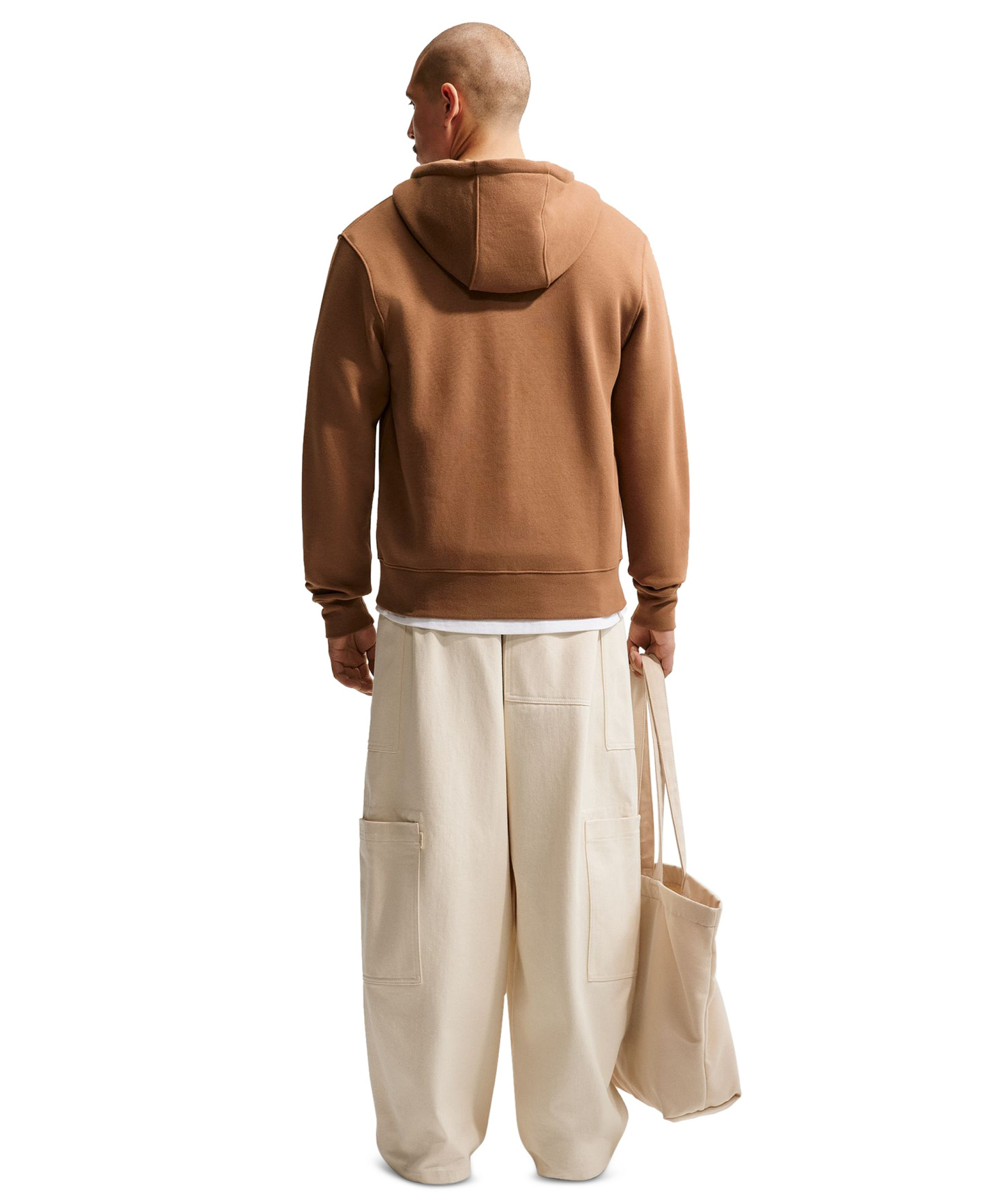 Nike Men's Full-Zip Fleece Regular-Fit Hoodie - Ale Brown/White