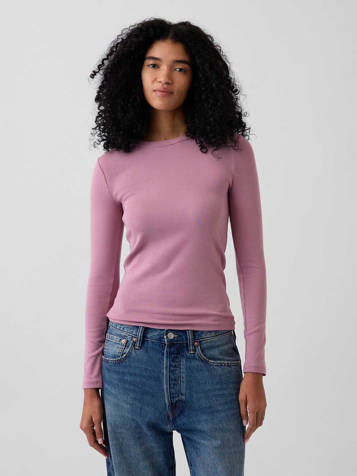 Modern Crewneck T-Shirt - Wispy pink mauve