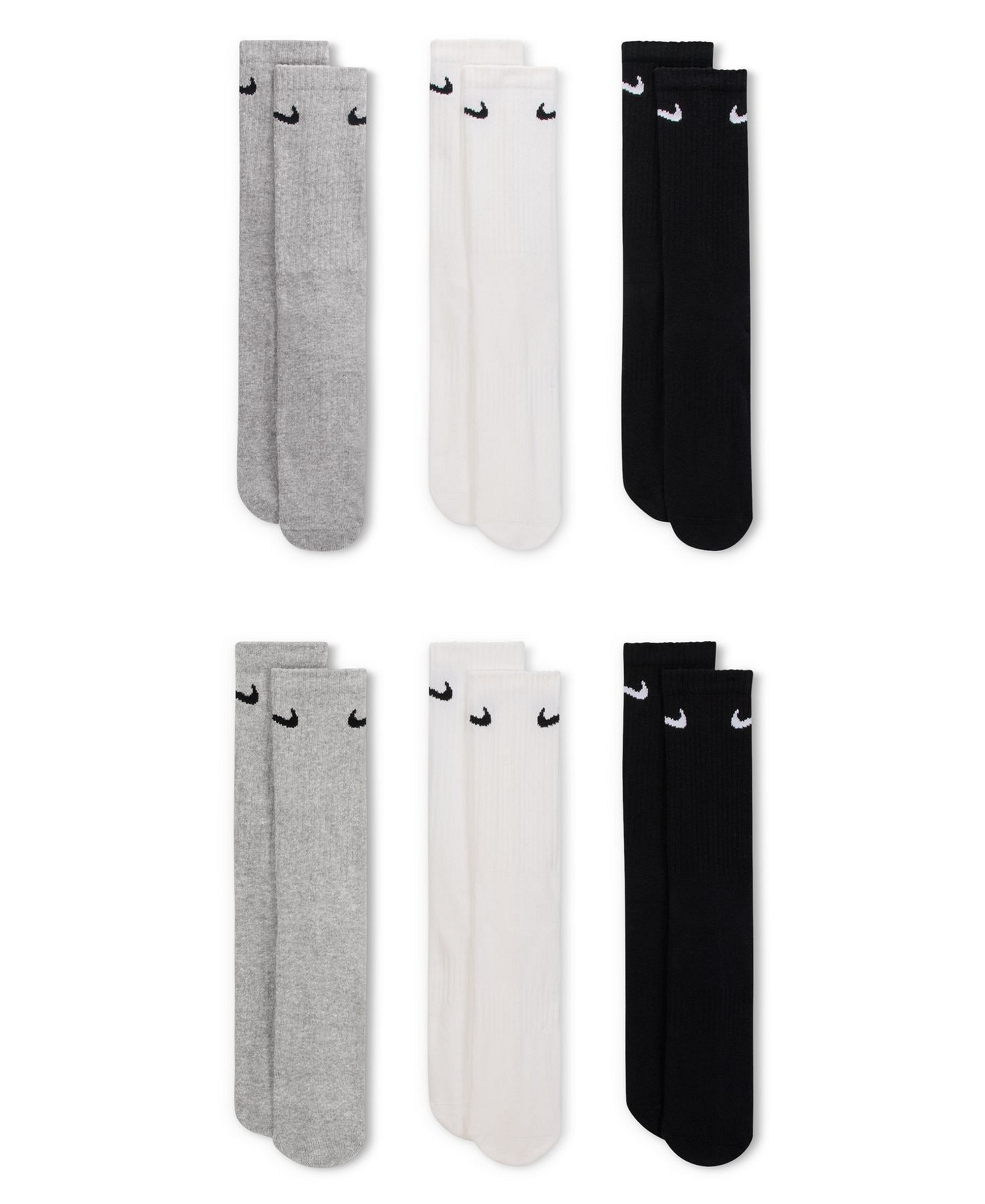 Nike Unisex Everyday Cushioned Cotton Crew Socks, 6-Pack - Multi-color