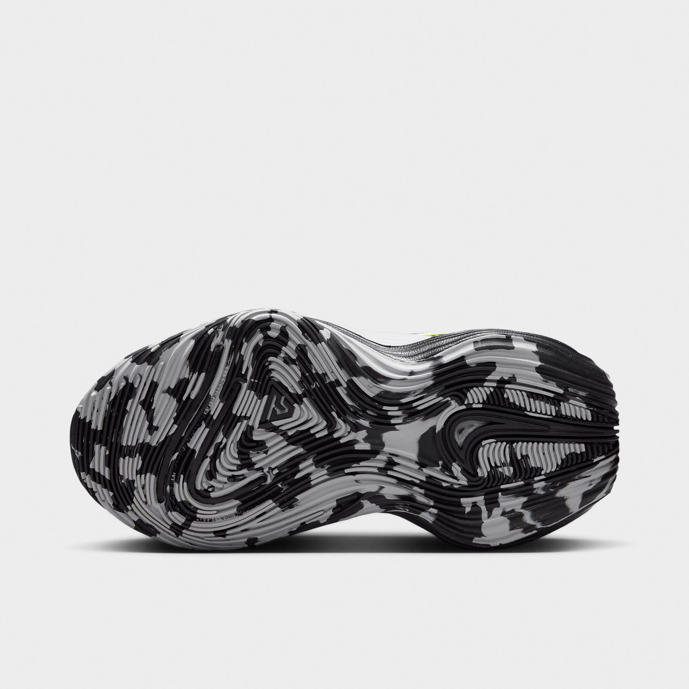 Little Kids' Nithtke Giannis Immortality 5 Basketball Shoes - Black/Light Smoke Grey/Volt - Bottom view