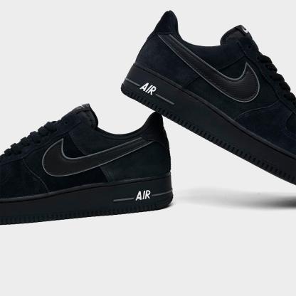 Men's Nithtke Air Force 1 '07 LV8 Casual Shoes - Part 3 - Black/Black/Iron Grey/White - Detail shot