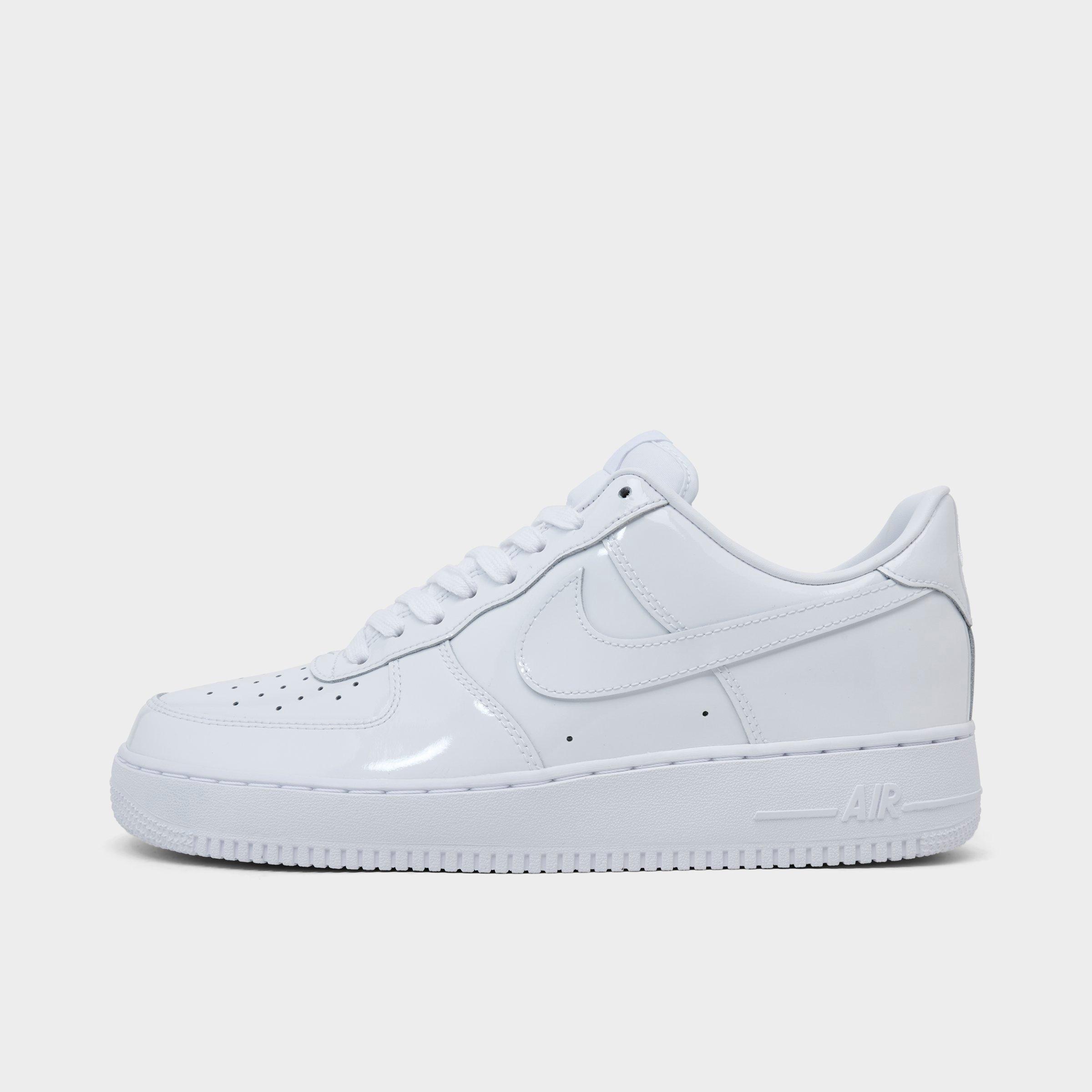 Men's Nithtke Air Force 1 '07 Patent Leather Casual Shoes - White/White - Left shoe facing left. Outside of the shoe.