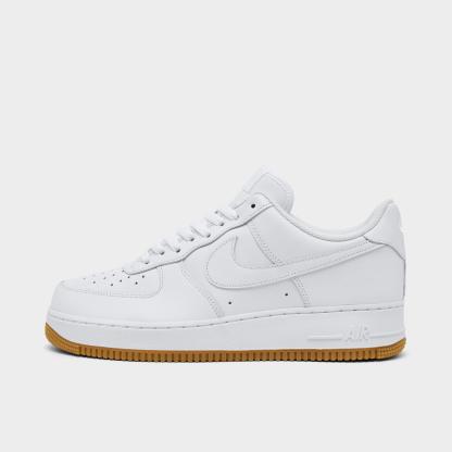 Men's Nike Air Force 1 '07 Gum Casual Shoes - White/White/Gum Light Brown