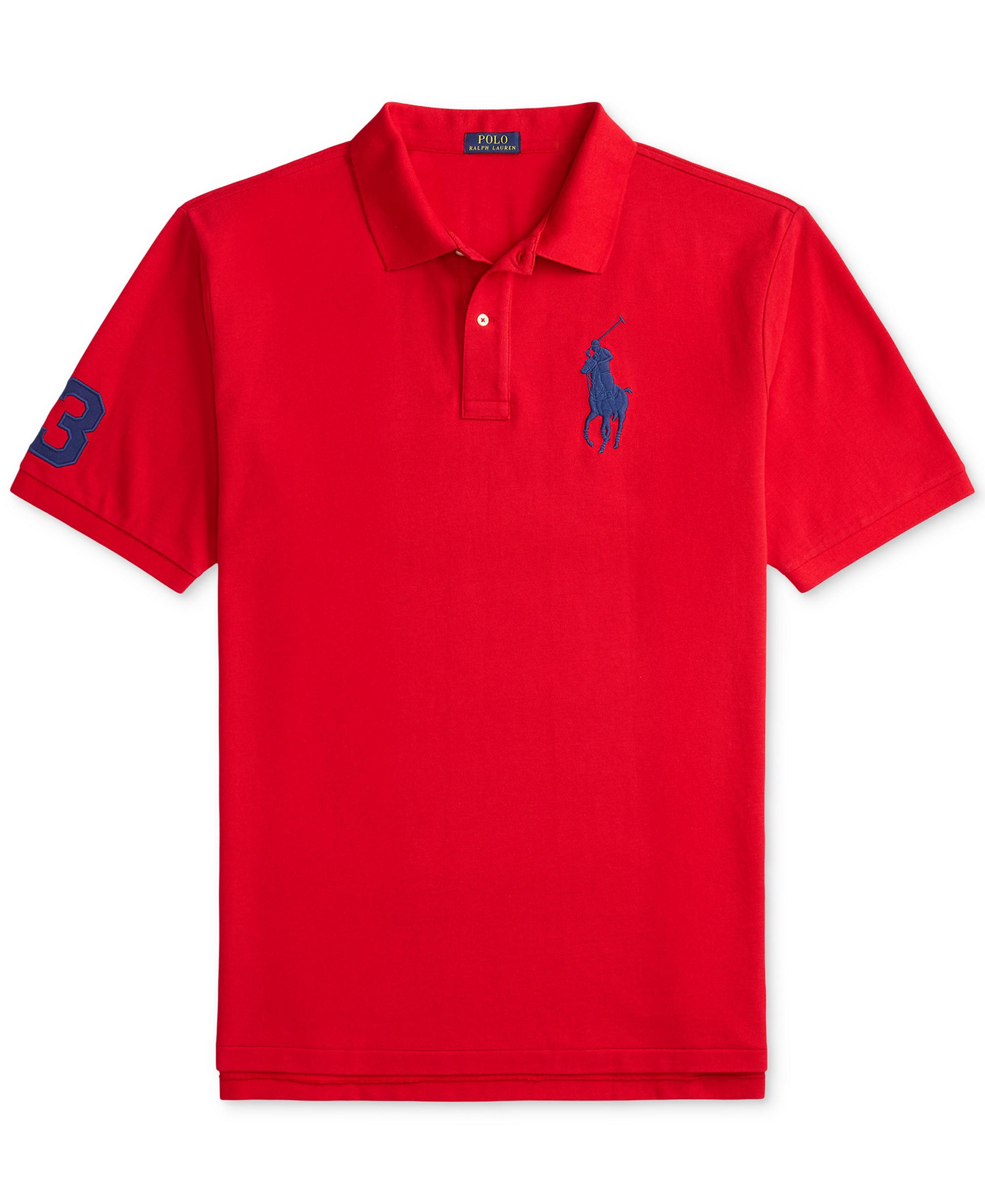 Polo Ralph Lauren Men's Big Pony Custom Slim-Fit Mesh Polo Shirt - Red
