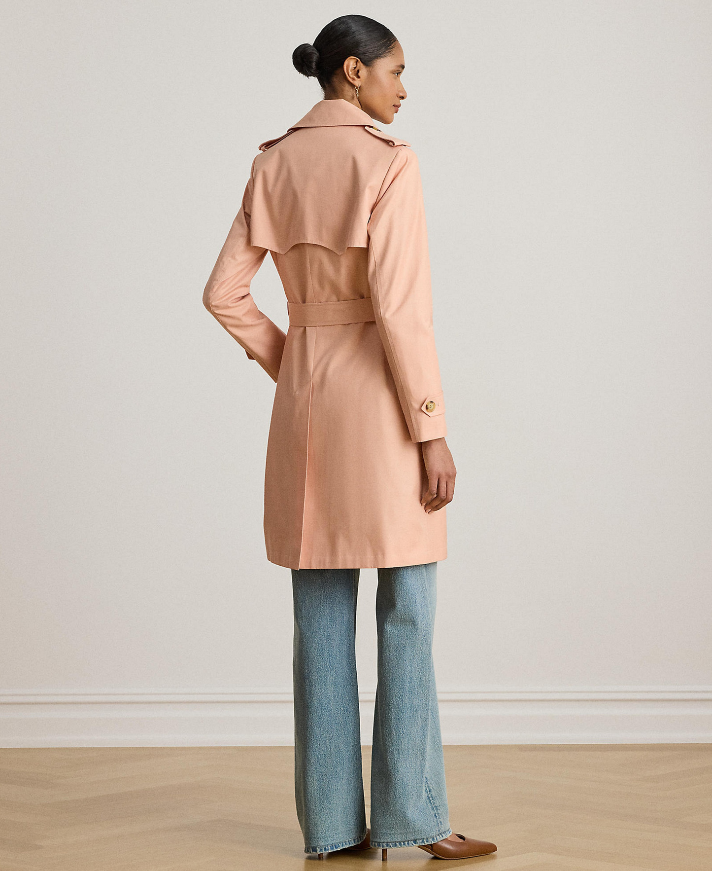Lauren Ralph Lauren Women's Double-Breasted Belted Trench Coat, Created for Macy's - Pink Rhodonite