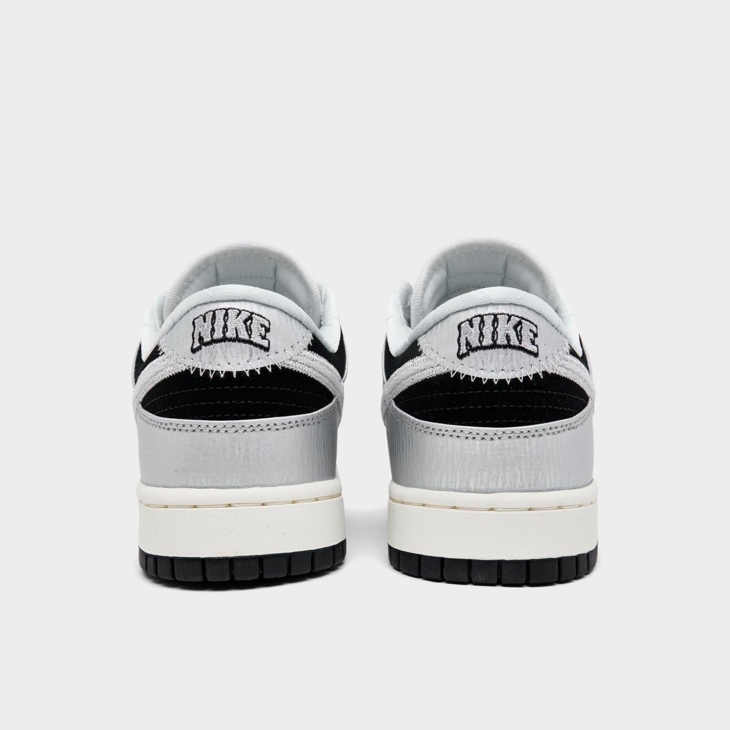 Men's Nithtke Dunk Low Retro Casual Shoes - Part 2 - Metallic Silver/Black/Sail/Metallic Silver - Back view