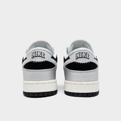 Men's Nithtke Dunk Low Retro Casual Shoes - Part 2 - Metallic Silver/Black/Sail/Metallic Silver - Back view