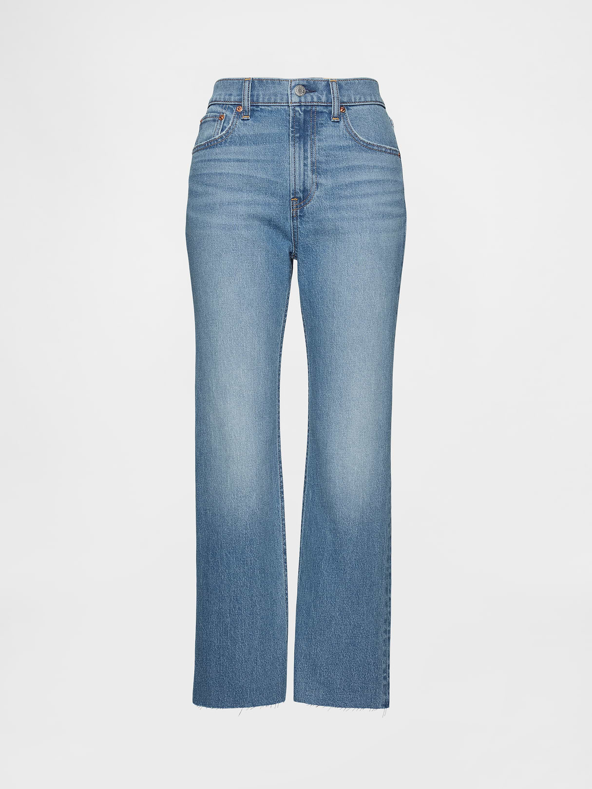 High Rise ’90s Slim Straight Crop Jeans - Medium indigo