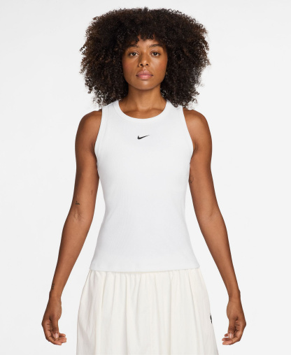Nike Women's Tight Ribbed Tank Top - White/black