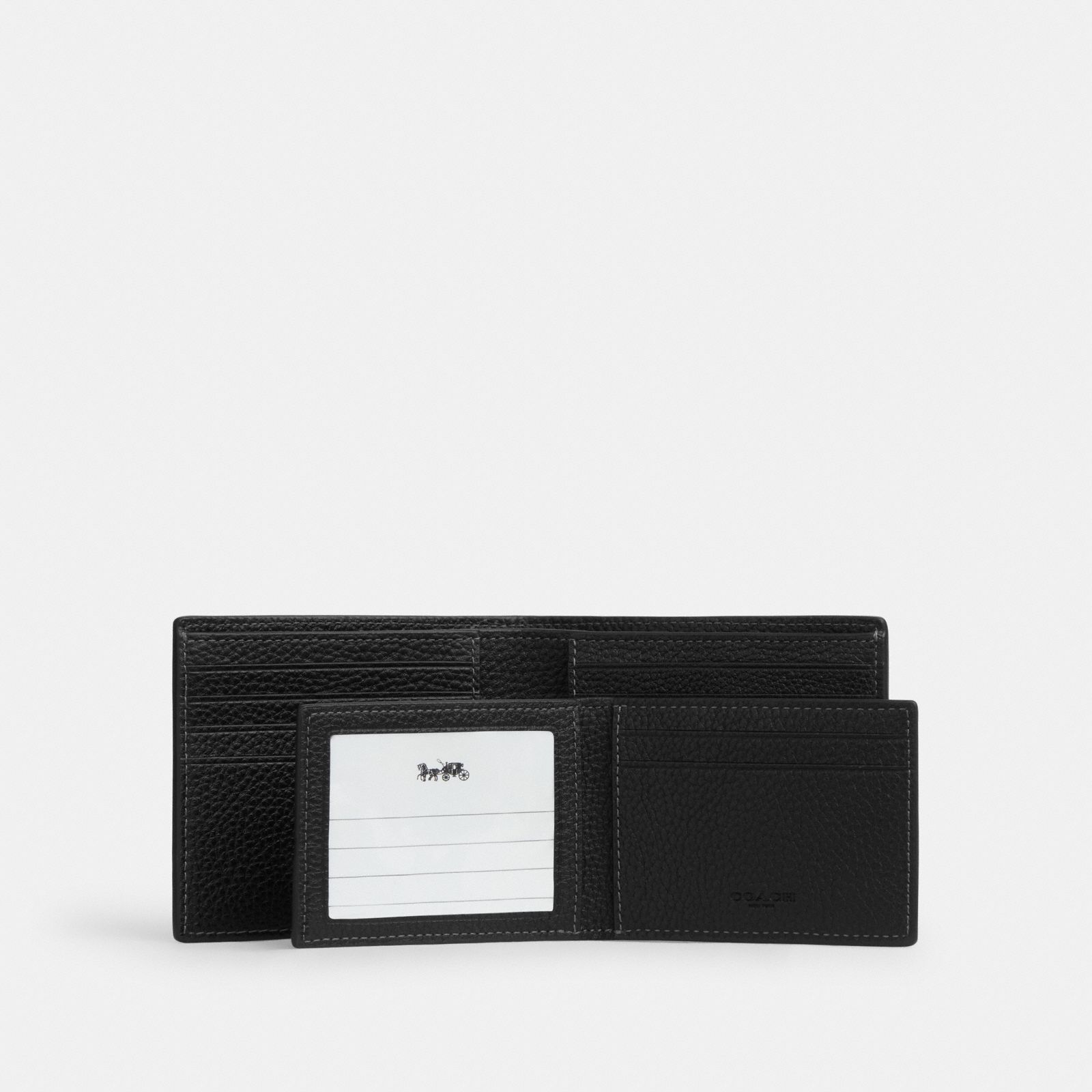 3-In-1 Wallet In Signature Leather - Black - view 3