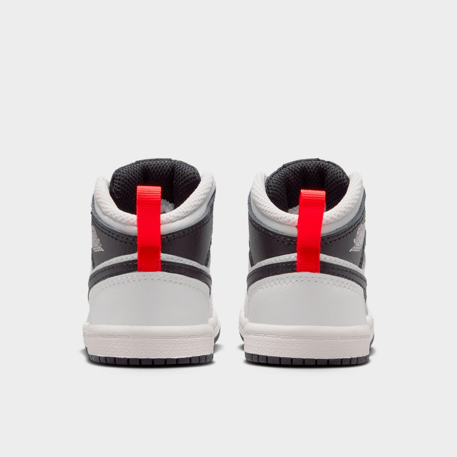 Kids' Toddler Air Jordan Retro 1 Mid Casual Shoes - Summit White/Infrared 23/Neutral Grey/Black - view 4