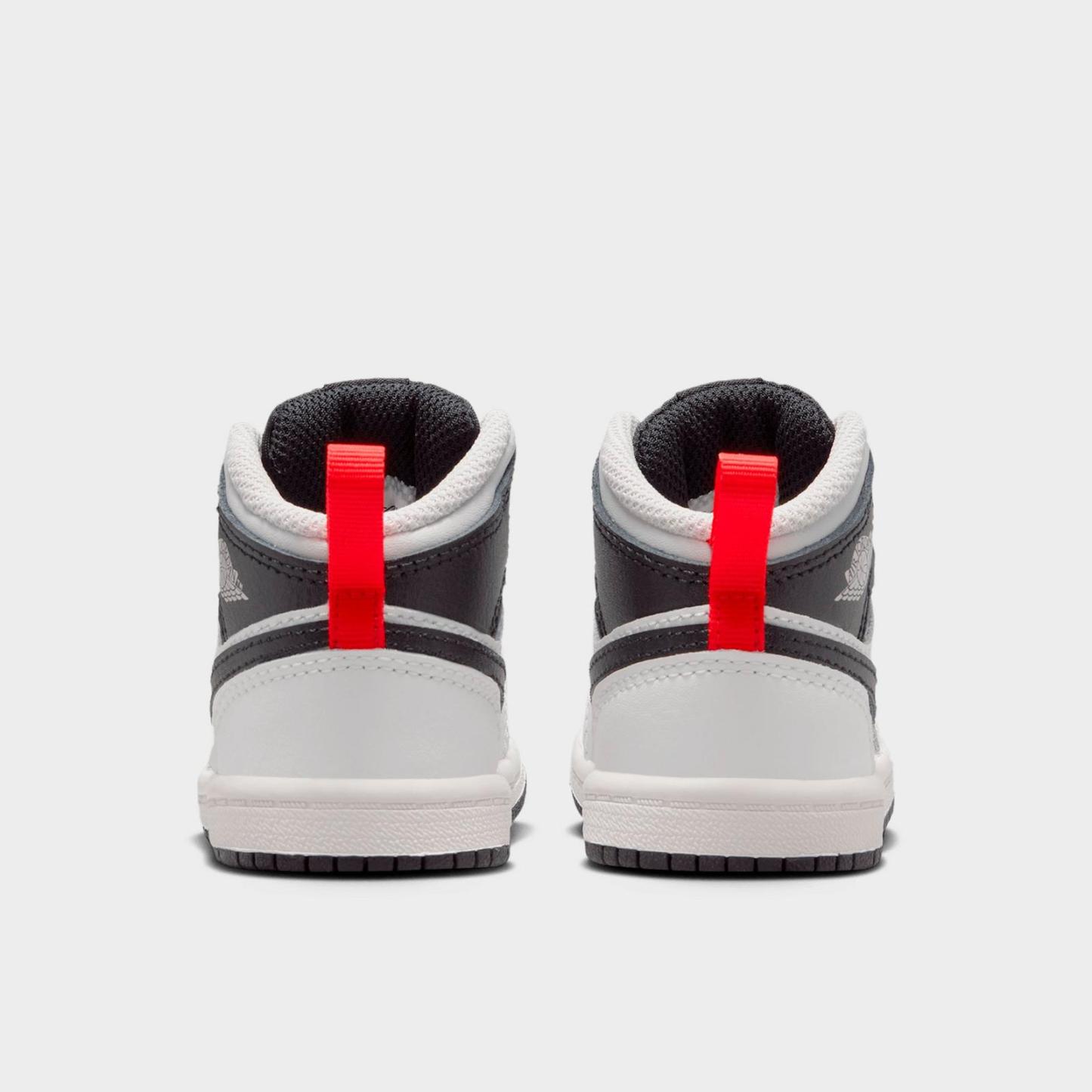 Kids' Toddler Air Jordan Retro 1 Mid Casual Shoes - Summit White/Infrared 23/Neutral Grey/Black - view 4