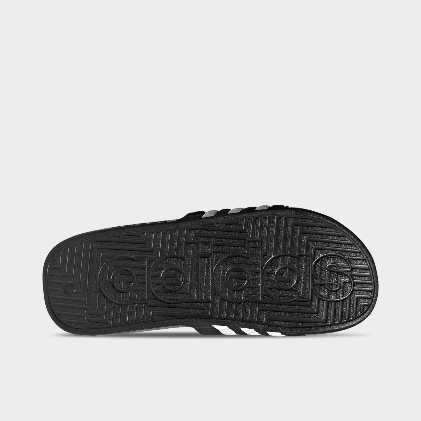 Men's adidas Adissage Slide Sandals - Black/White/Black - Bottom view