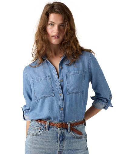 Levi's Women's Utility Long-Sleeve Denim Shirt - Midtown Blue