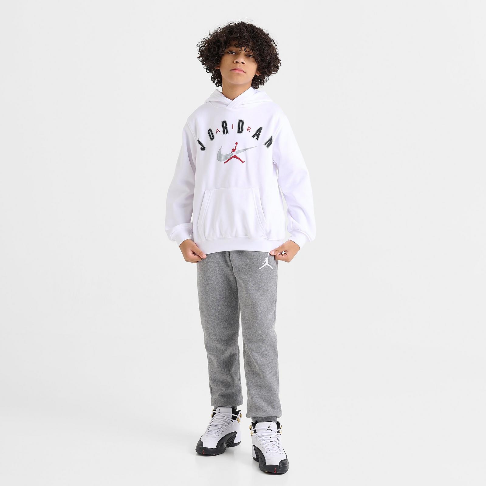 Big Kids' Jordan Jumpman Pullover Hoodie - White - view 2