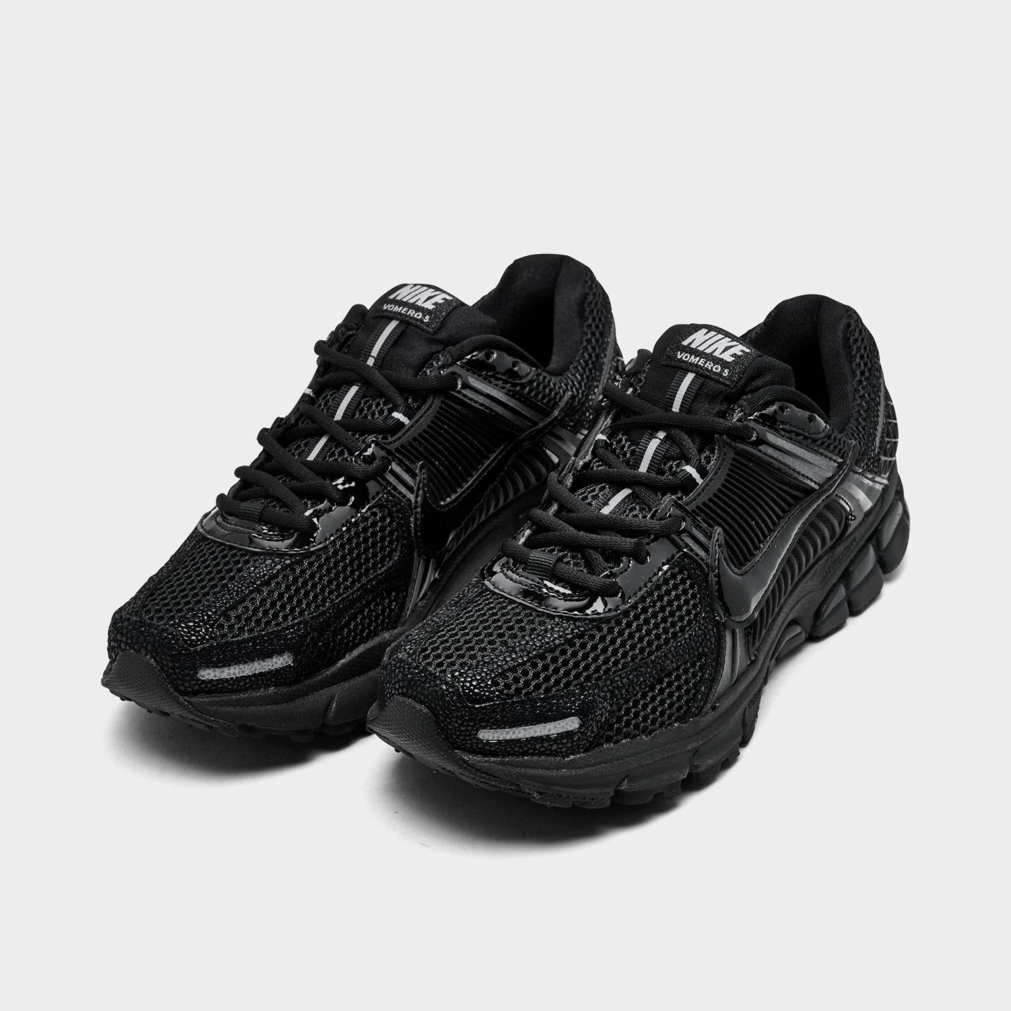Women's Nithtke Zoom Vomero 5 Casual Shoes - Part 2 - Black/Metallic Silver/Anthracite/Black - Both shoes facing left