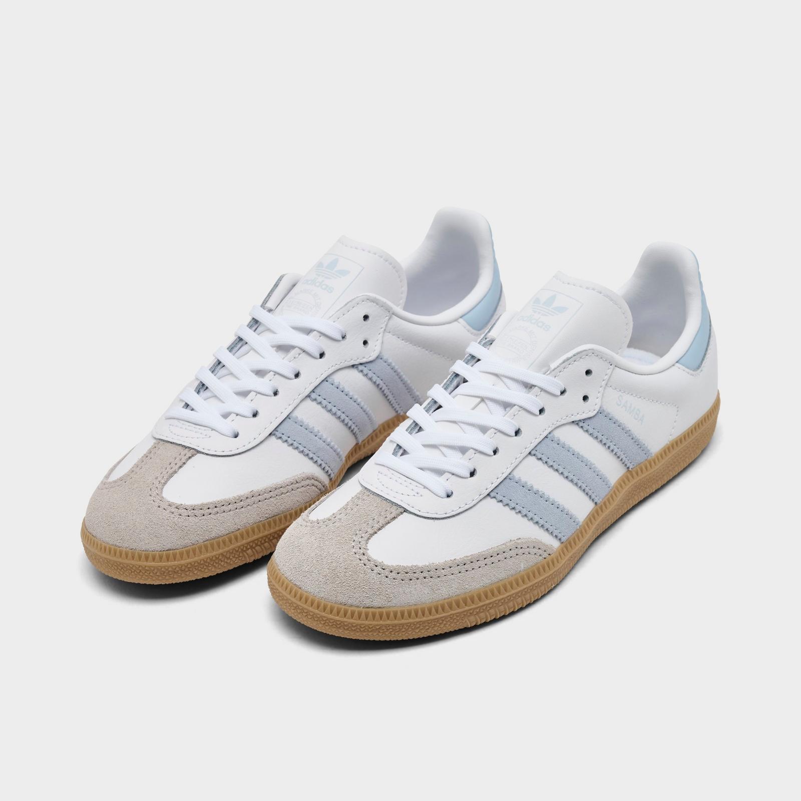 Little Kids' adidas Originals Samba OG Casual Shoes - Cloud White/Crystal Sky/Gum - view 2