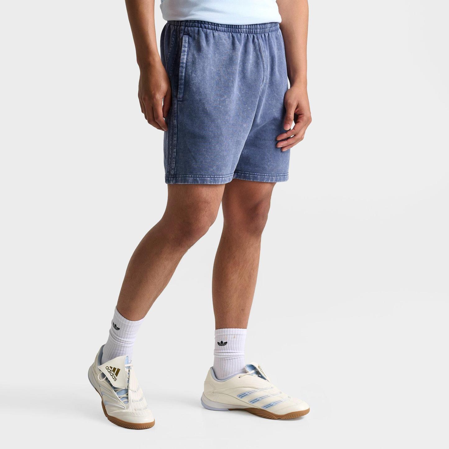 Men's adidas Originals Trefoil Essentials 7" Washed Fleece Shorts - Dark Blue