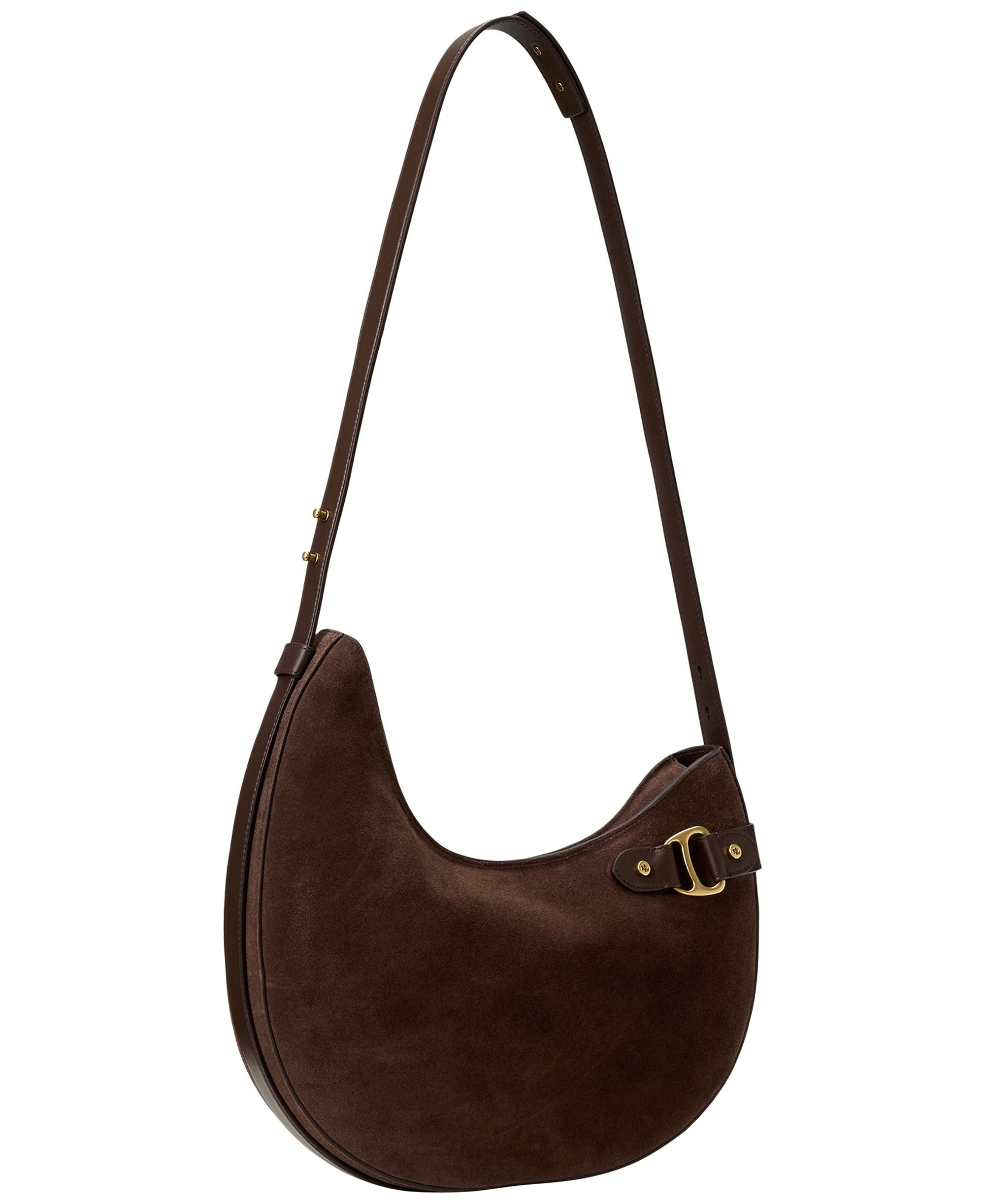 Lauren Ralph Lauren Tasha Large Suede Shoulder Bag - Chestnut Brown