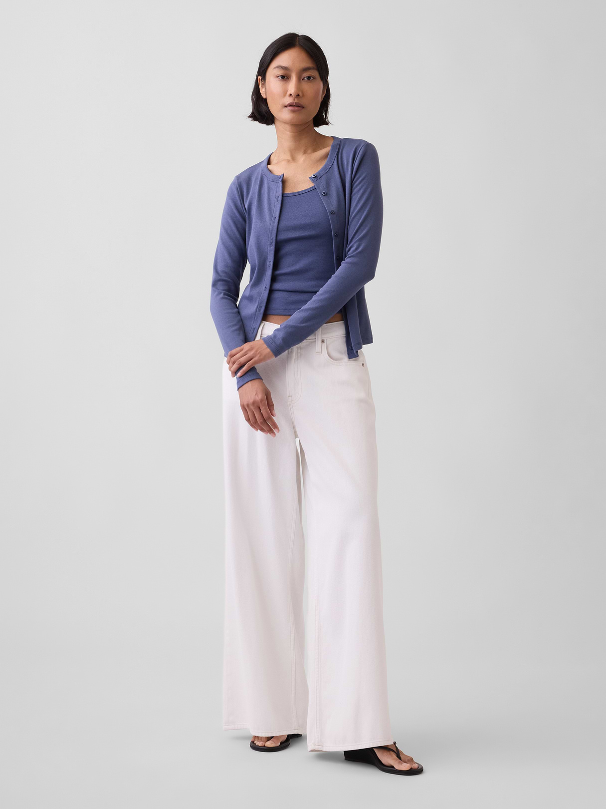 Modern Crewneck Cardigan - Sargassus blue