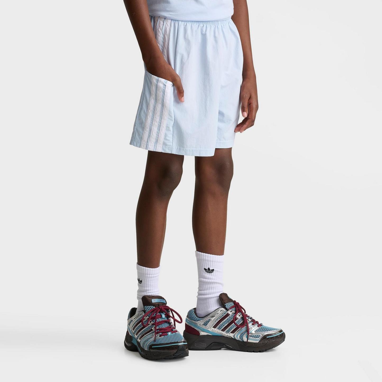 Big Kids' adidas 3-Stripes Woven Shorts - Crystal Sky - view 3