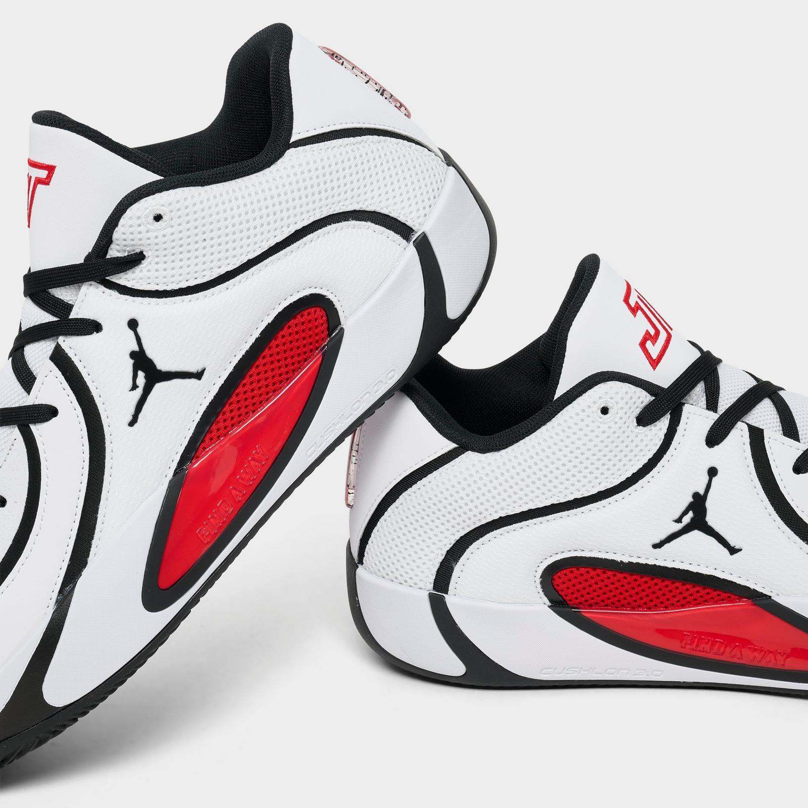 Men's Jordan Tatum 4 Basketball Shoes - White/University Red/Black - view 3
