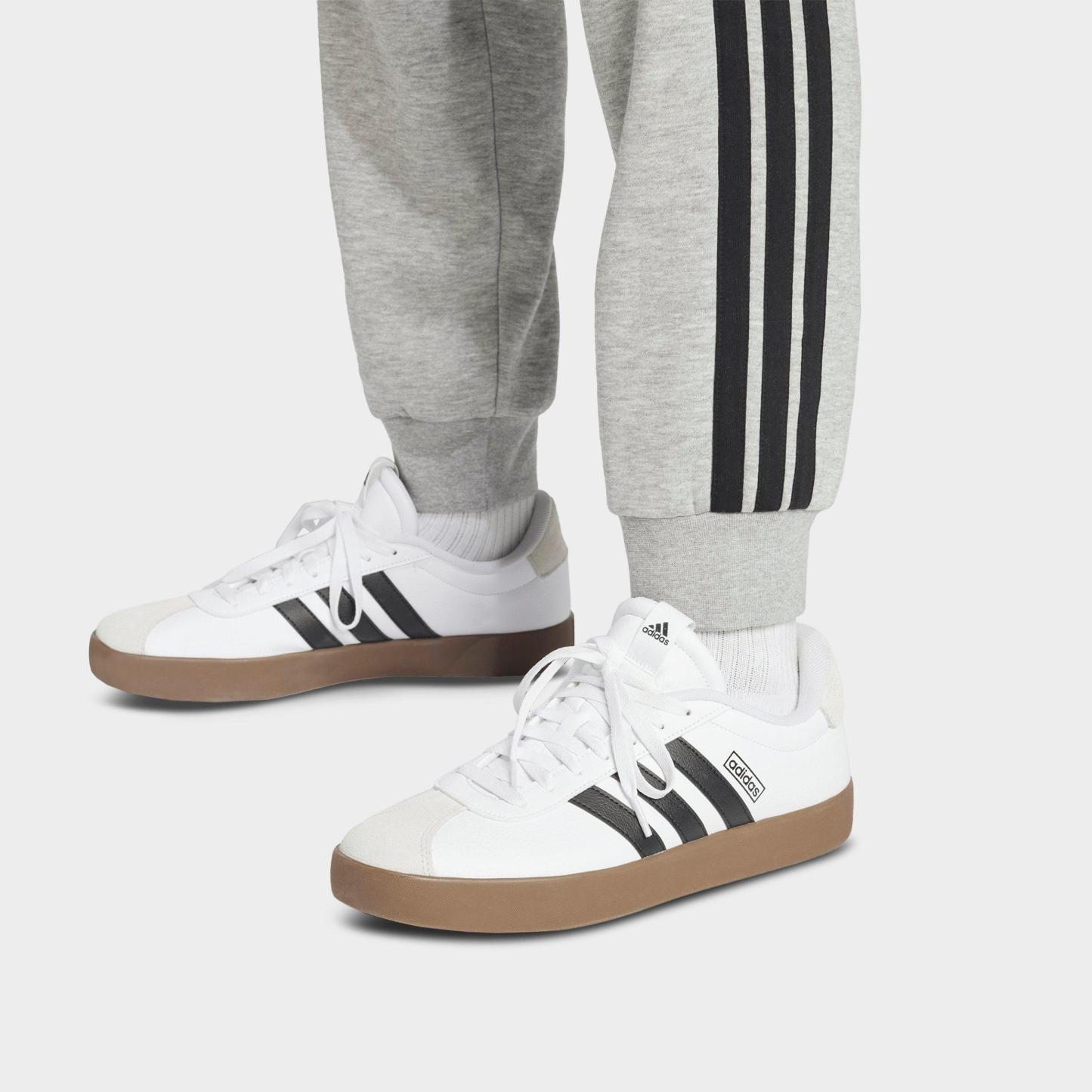 Men's adidas Essentials 3-Stripes Fleece Jogger Pants - Medium Grey Heather/Black