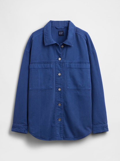 Denim Oversized Shirt Jacket - Dutch blue