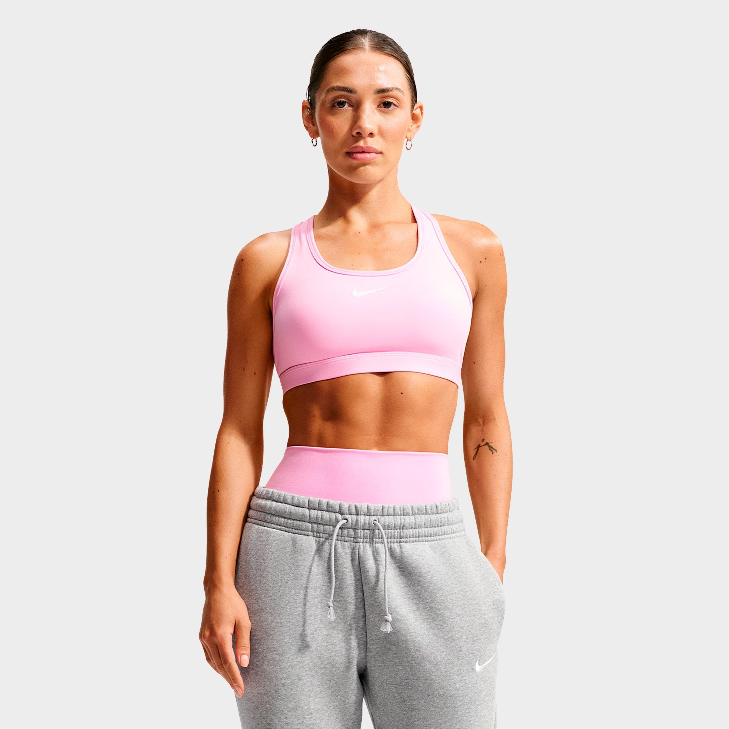 Women's Nithtke Swoosh Medium Support Sports Bra - Pink Rise/White