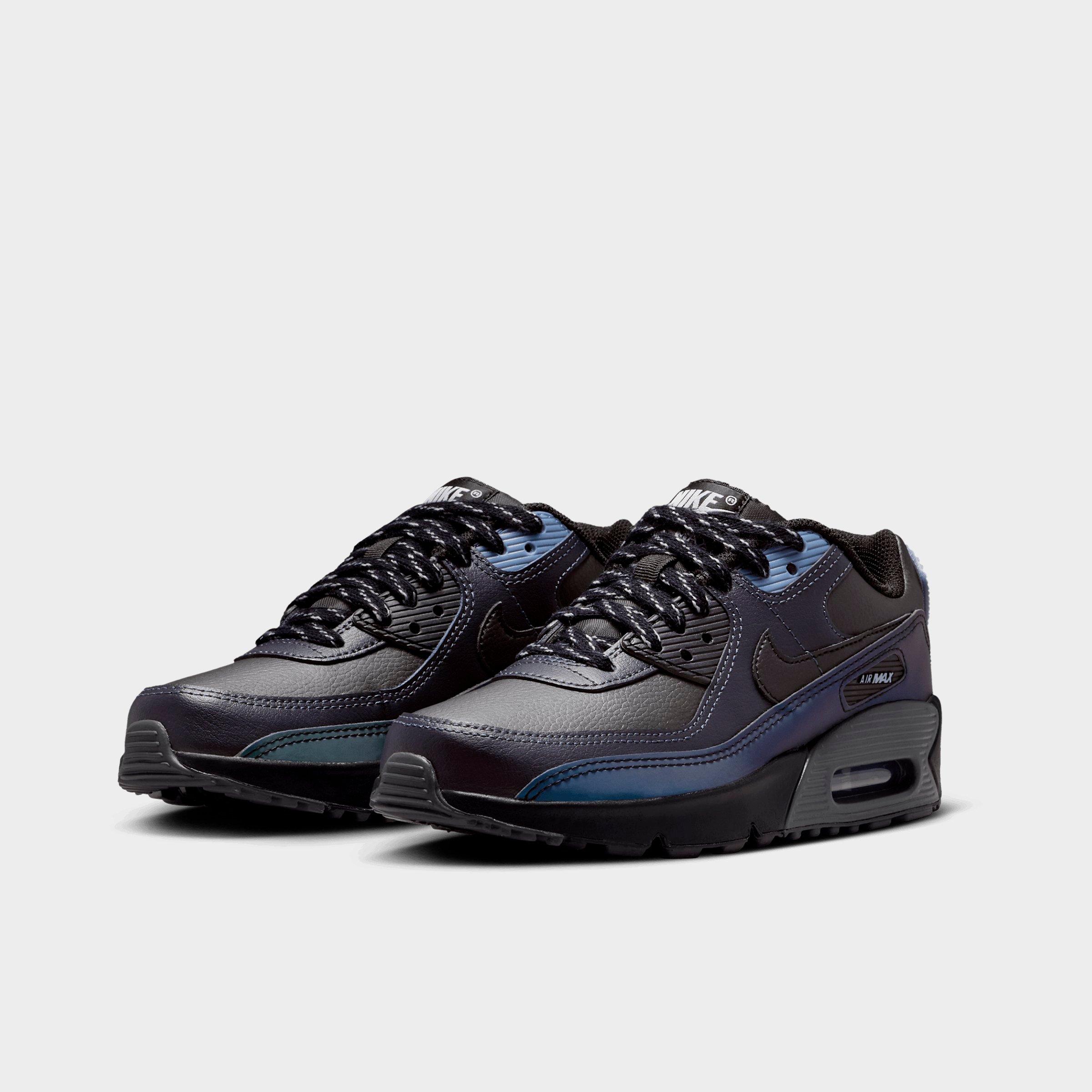 Big Kids' Nithtke Air Max 90 Casual Shoes - Black/Dark Smoke Grey/Light Carbon/Black - Both shoes facing left