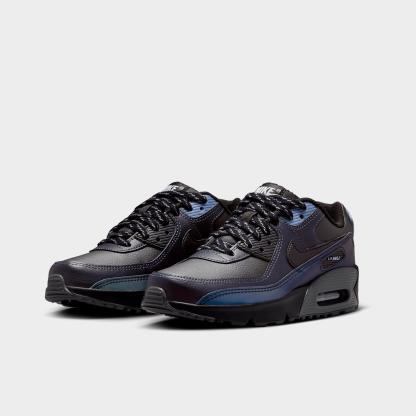Big Kids' Nithtke Air Max 90 Casual Shoes - Black/Dark Smoke Grey/Light Carbon/Black - Both shoes facing left