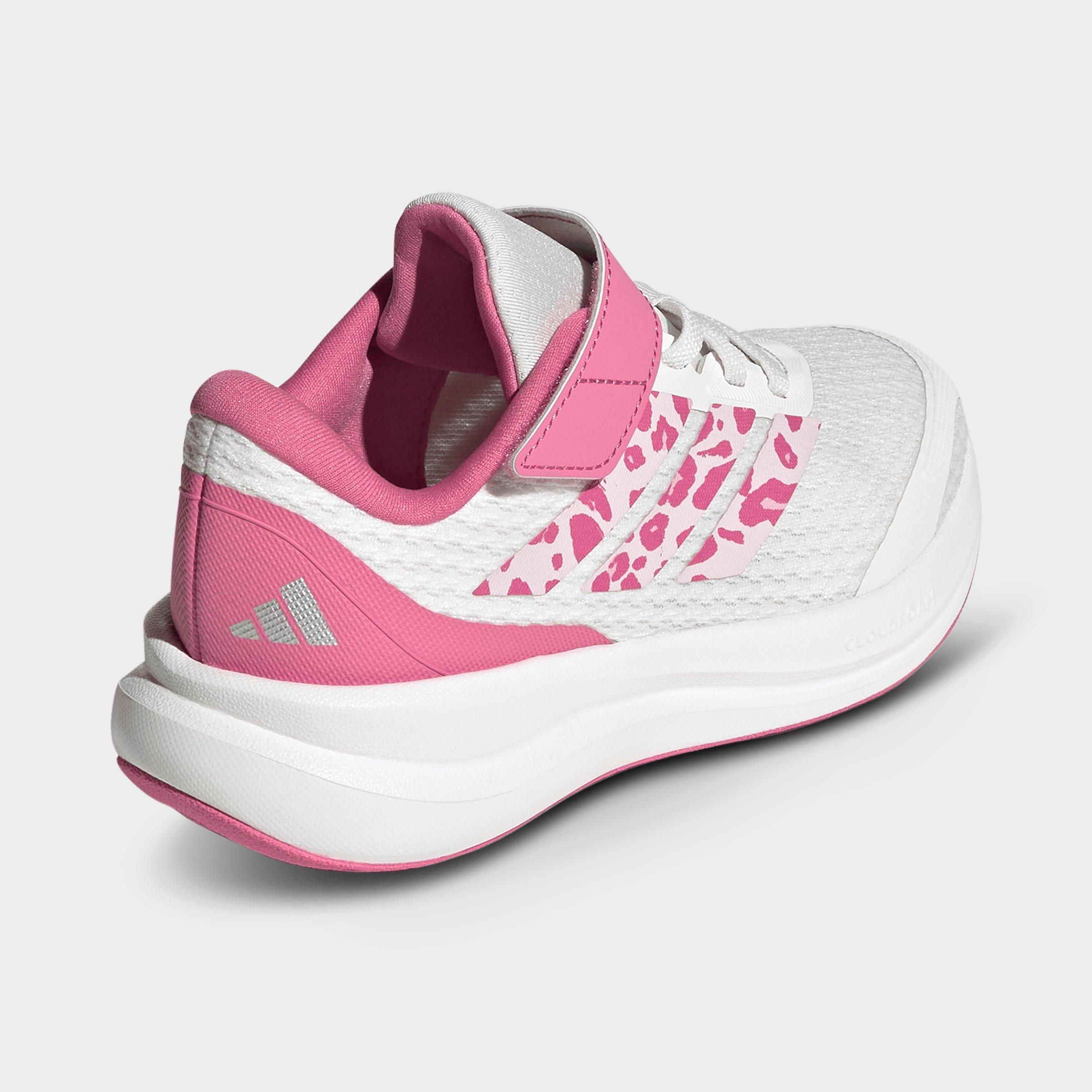 Little Kids' adidas Runfalcon 6 Hook-And-Loop Stretch Lace Casual Shoes - Core White/Distilled Pink/Pink Fusion - Back view