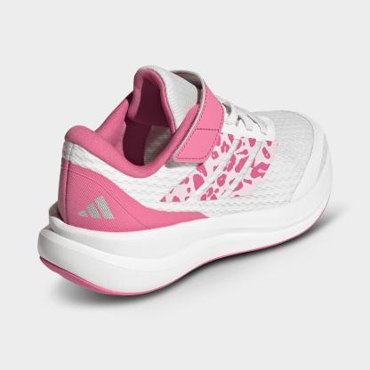 Little Kids' adidas Runfalcon 6 Hook-And-Loop Stretch Lace Casual Shoes - Core White/Distilled Pink/Pink Fusion - Back view
