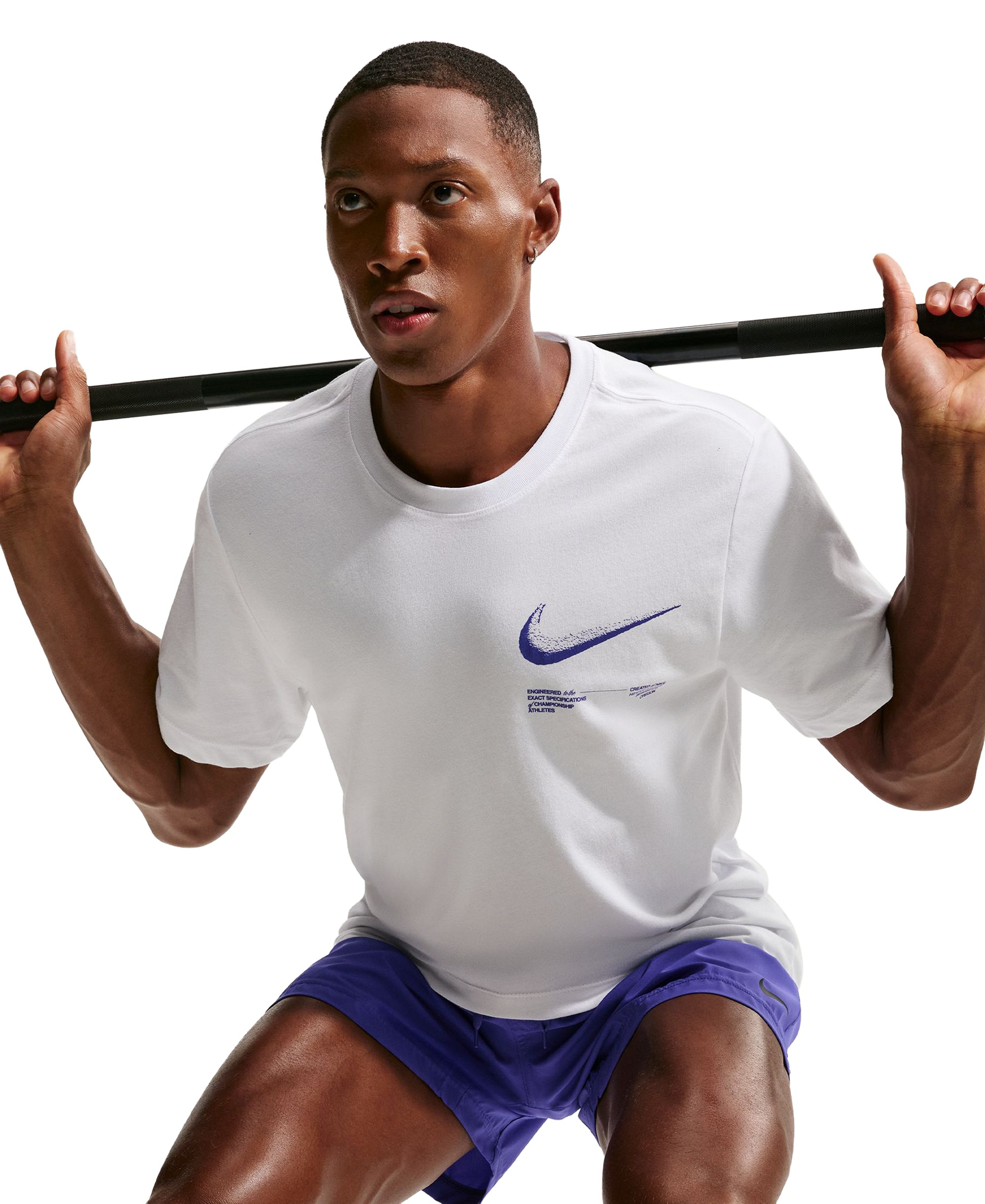 Nike Men's Dri-FIT Short-Sleeve T-Shirt - White/persian Violet