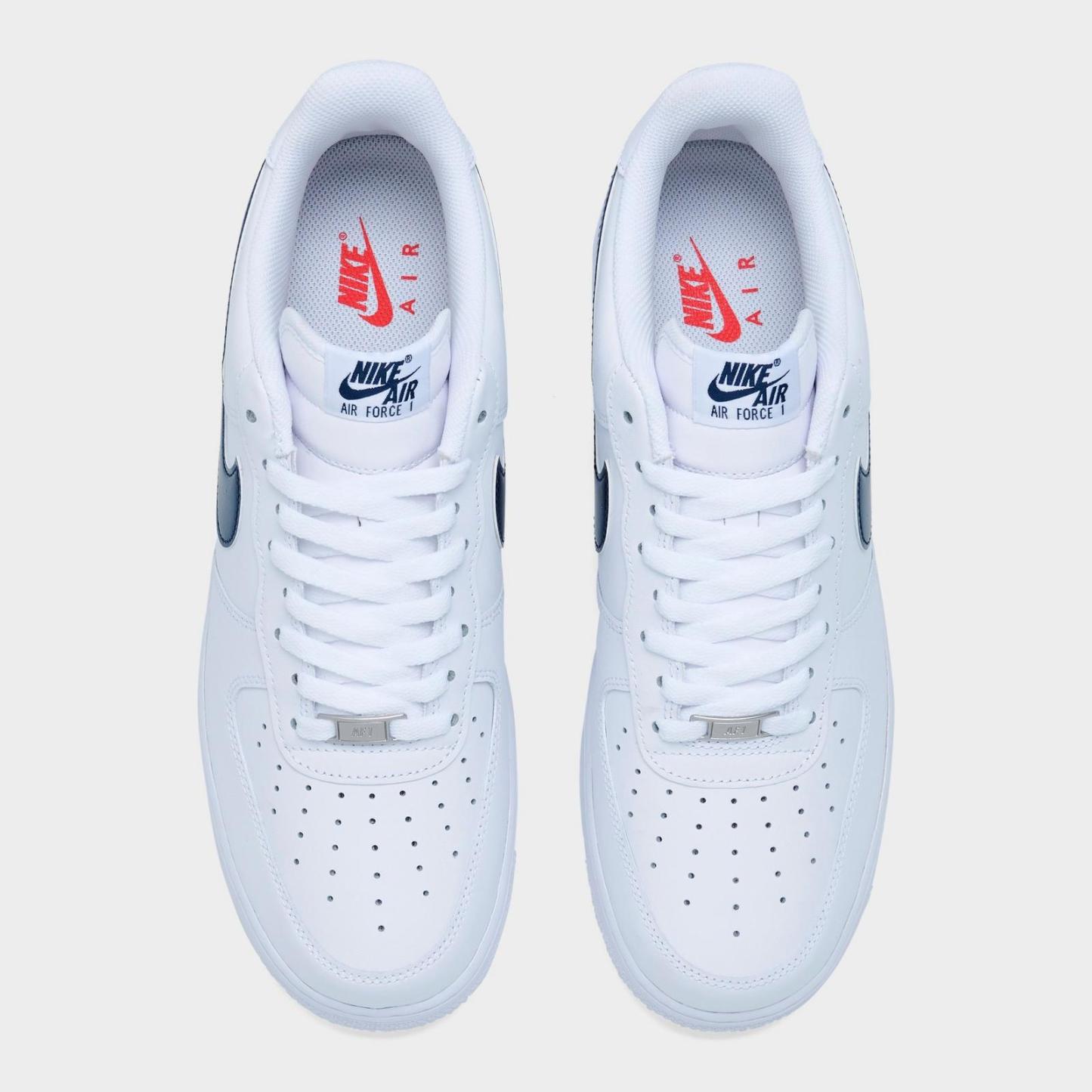 Men's Nike Air Force 1 '07 LV8 SE Team USA Casual Shoes - White/Midnight Navy/University Red