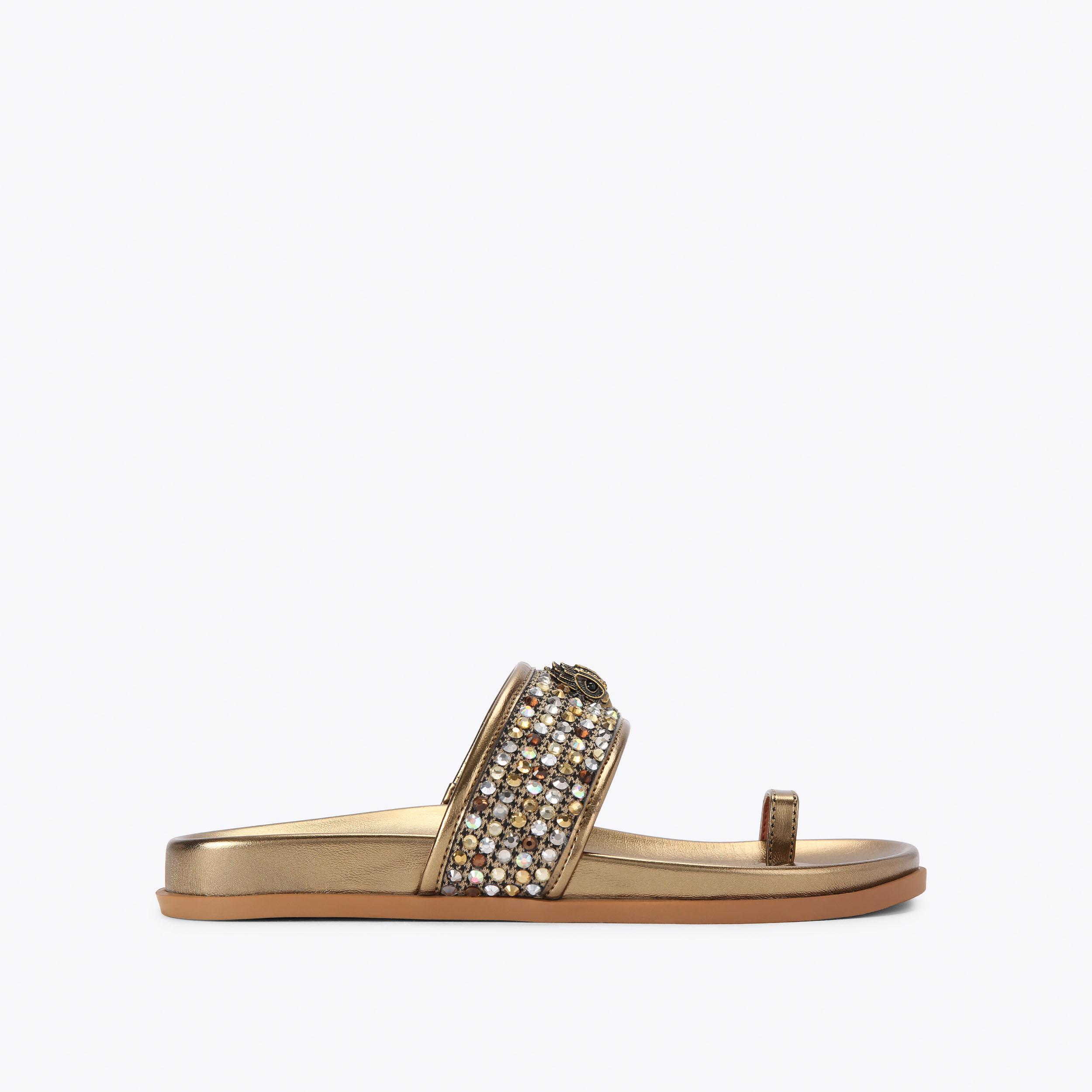 Kurt Geiger London Mesh Toe Thong Sandal - Metallics