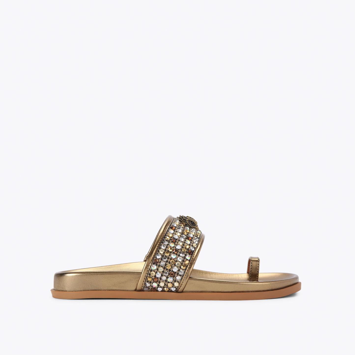 Kurt Geiger London Mesh Toe Thong Sandal - Metallics