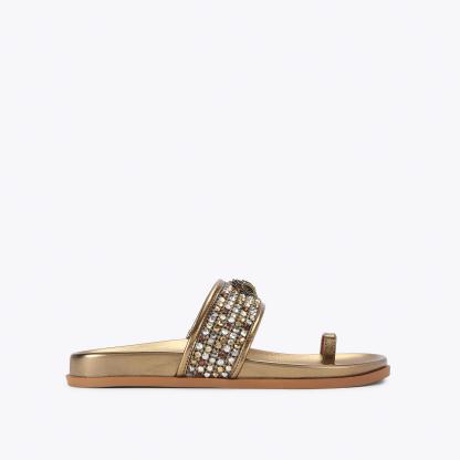 Kurt Geiger London Mesh Toe Thong Sandal - Metallics