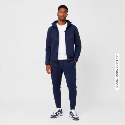 Men's Nithtke Tech Fleece Windrunner Full-Zip Hoodie - Part 3 - Obsidian/Black