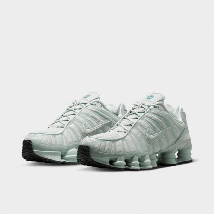Men's Nithtke Shox TL Casual Shoes - Part 1 - Light Silver/Newsprint/Light Silver - Both shoes facing left