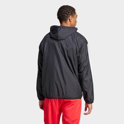Men's adidas Essentials 3-Stripes Full-Zip Windbreaker Jacket - Black/White