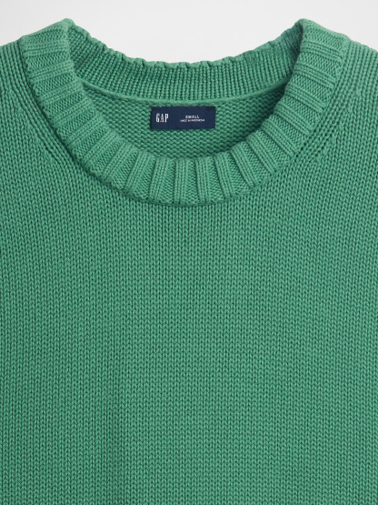 100% Cotton Oversized Sweater - Arctic green