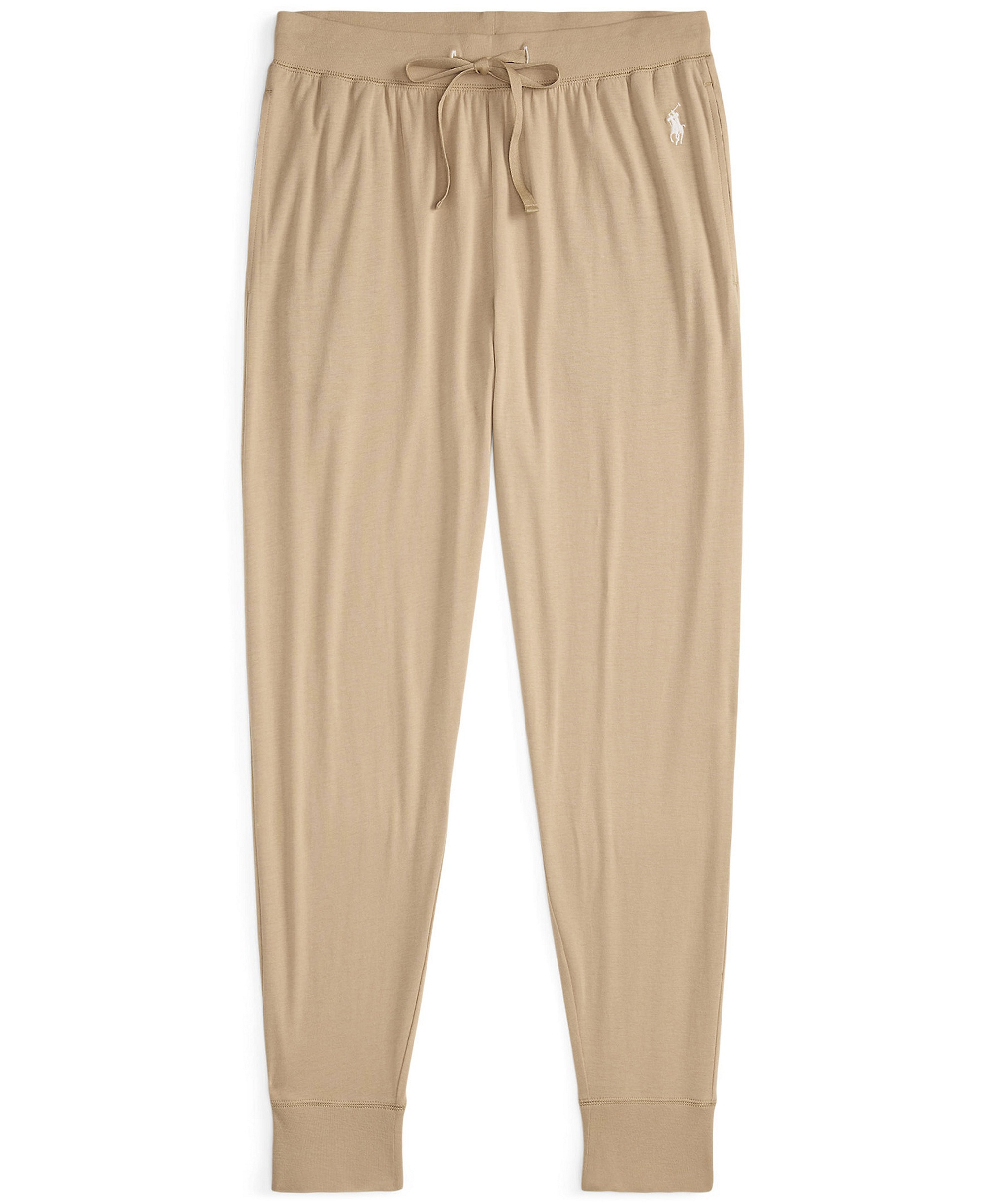Polo Ralph Lauren Men's Regular-Fit Pajama Joggers - Classic Khaki/White Logo