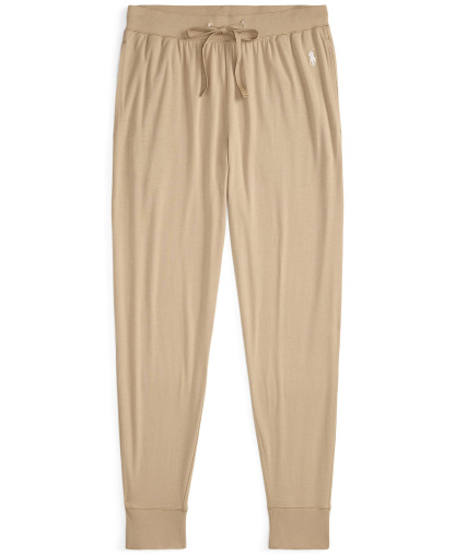Polo Ralph Lauren Men's Regular-Fit Pajama Joggers - Classic Khaki/White Logo